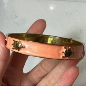 J. CREW PEACH PINK ENAMEL TURTLE BRACELET
